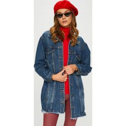 Answear - Kurtka jeansowa. Niebieskie kurtki damskie ANSWEAR, s, bez wzorów, z bawełny, krótkie, bez kaptura. W wyprzedaży za 139,90 zł.