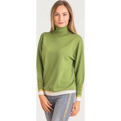 GOLF esilabetta franchi. Zielone swetry damskie Elisabetta Franchi, z aplikacjami, z wełny, bez rękawów, bez kaptura. Za 670,45 zł.