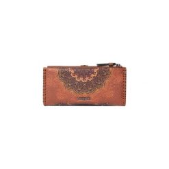 Desigual portfel damski Mone Tekila Sunrise Pia, brązowy. Pomarańczowe portfele damskie Desigual, bez wzorów. Za 229,00 zł.
