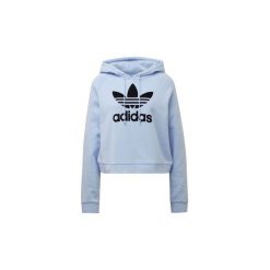 Bluzy adidas Krótka bluza z kapturem. Niebieskie bluzy damskie marki Adidas, xxs, bez wzorów, z krótkim rękawem, krótkie, z kapturem. Za 279,00 zł.
