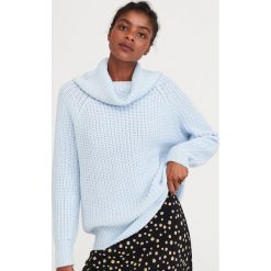 Sweter z obszernym golfem - Niebieski. Niebieskie swetry damskie Reserved, s, bez wzorów, bez rękawów, bez kaptura. Za 79,99 zł.