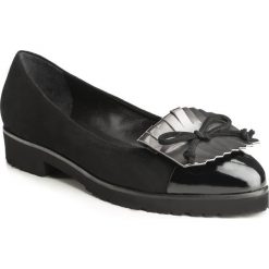 Buty damskie. Czarne baleriny damskie Wittchen, z aplikacjami, ze skóry, eleganckie, bez obcasa, na obcasie. W wyprzedaży za 399,90 zł.