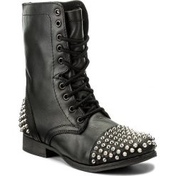 Botki STEVE MADDEN - Tarney Biker Boot 91000681-10001-01001 Black. Czarne botki damskie na obcasie marki Steve Madden, z materiału. W wyprzedaży za 369,00 zł.