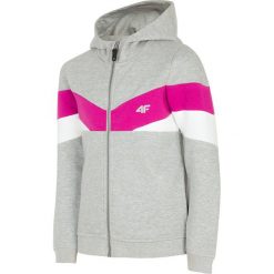 Bluzy dziewczęce rozpinane: Bluza dla dużych dzieci (dziewcząt) JBLD209 - jasny szary melanż
