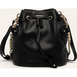 Twinset - Torebka skórzana. Listonoszki damskie Twinset, w paski, ze skóry, na ramię, bez dodatków. W wyprzedaży za 399,90 zł.