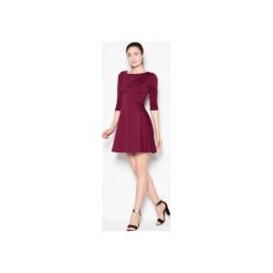 Sukienka VT077 Bordo. Czerwone sukienki damskie Venaton, xl, bez wzorów, bez kołnierzyka, bez rękawów, rozkloszowane. Za 139,00 zł.