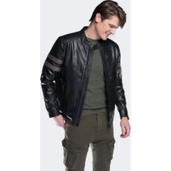 Kurtka męska. Czarne kurtki męskie Wittchen, xl, bez wzorów, ze skóry, eleganckie, bez kaptura. W wyprzedaży za 835,90 zł.