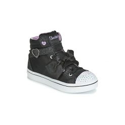 Buty Skechers TWI-LITESB-BOW BEAUTIFUL. Czarne trampki i tenisówki damskie marki Skechers, bez wzorów, bez zapięcia. Za 263,20 zł.