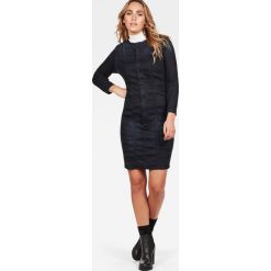 G-Star Raw - Sukienka jeansowa. Niebieskie sukienki damskie G-Star RAW, na co dzień, s, bez wzorów, z elastanu, retro, z okrągłym kołnierzem, bez rękawów, mini, proste. W wyprzedaży za 399,90 zł.