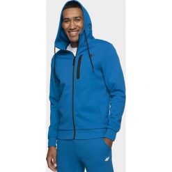 Bluza męska BLM076 - kobalt. Bluzy męskie m, bez wzorów, z dzianiny, z kapturem, bez rękawów, z kapturem. W wyprzedaży za 159,99 zł.