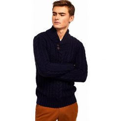 Sweter w kolorze granatowym. Niebieskie swetry męskie Polo Club Men, m, bez wzorów, ze splotem, bez kołnierzyka, bez kaptura. W wyprzedaży za 219,95 zł.