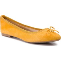 Baleriny KAZAR - Denisa 24134-02-08 Yellow. Żółte baleriny damskie Kazar, bez wzorów, ze skóry, na wysokim obcasie. Za 269,00 zł.