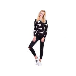 BLUZA W DINOZAURY - Czarna. Czarne długie bluzy damskie marki Heroesque, s, z bawełny. Za 189,00 zł.
