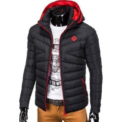 KURTKA MĘSKA PRZEJŚCIOWA PIKOWANA C363 - CZARNA. Czarne kurtki męskie Ombre Clothing, m, bez wzorów, z poliesteru, bez kaptura. Za 69,00 zł.