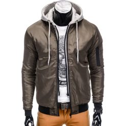 KURTKA MĘSKA PRZEJŚCIOWA BOMBERKA C197 - KHAKI. Czarne kurtki męskie bomber marki Inny, m, z bawełny. Za 69,00 zł.