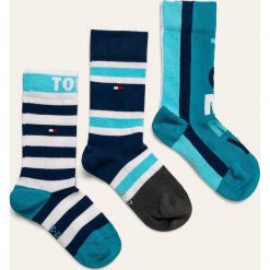 Tommy Hilfiger - Skarpetki dziecięce (3-pack). Różowe skarpetki dziewczęce TOMMY HILFIGER, z elastanu. W wyprzedaży za 49,90 zł.