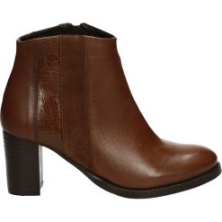 Botki - BOBBY1704 TAN. Brązowe botki damskie skórzane marki Venezia. Za 229,00 zł.