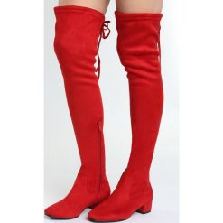 Czerwone Kozaki Decorous. Czerwone kozaki damskie Born2be, bez obcasa, na płaskiej podeszwie, na zamek. Za 149,99 zł.