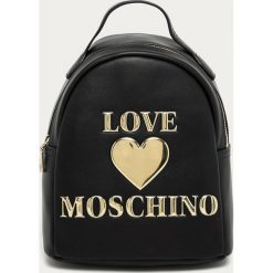 Love Moschino - Plecak. Czarne plecaki damskie Love Moschino, z aplikacjami, ze skóry ekologicznej, eleganckie. Za 779,90 zł.