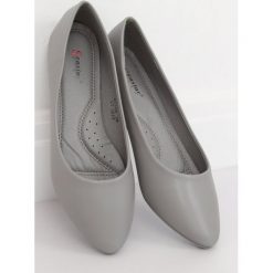 Baleriny damskie szare JULIAS. Szare baleriny damskie FunKee.pl, bez wzorów, ze skóry ekologicznej, eleganckie, bez obcasa. Za 85,99 zł.