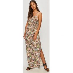 Vero Moda - Sukienka. Białe sukienki damskie Vero Moda, na co dzień, xl, w kwiaty, z wiskozy, casualowe, z okrągłym kołnierzem, bez rękawów, maxi, proste. Za 149,90 zł.