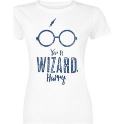 Bluzki asymetryczne: Harry Potter Yer A Wizard Koszulka damska biały