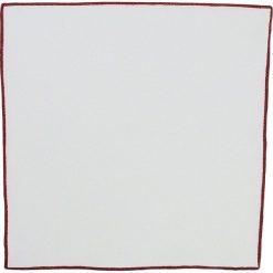 Biała Elegancka Męska Poszetka z Bordową Lamówką -ALTIES- Gładka POSZALTTANIA0238. Czerwone poszetki męskie Alties, z materiału, eleganckie. Za 16,90 zł.