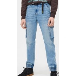 Jeansy joggery cargo - Niebieski. Niebieskie jeansy męskie Cropp, m, bez wzorów, z jeansu. Za 149,99 zł.