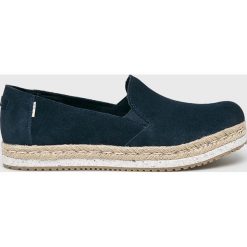 Toms - Espadryle Palma. Niebieskie espadryle damskie Toms, bez wzorów, ze skóry, bez obcasa, na obcasie. W wyprzedaży za 279,90 zł.