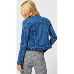 Kurtka jeansowa. Niebieskie kurtki damskie Moodo, xs, bez wzorów, z jeansu, bez kaptura. Za 139,99 zł.