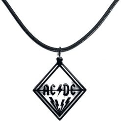AC/DC Cut Out Logo Naszyjnik czarny. Czarne naszyjniki męskie marki AC/DC. Za 99,90 zł.