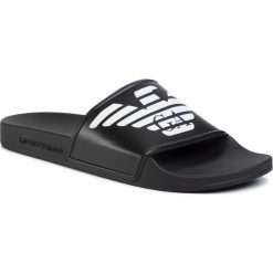 Klapki EMPORIO ARMANI - X4PS01 XL828 A120 Black/White. Czarne klapki męskie Emporio Armani, bez wzorów, z tworzywa sztucznego. W wyprzedaży za 169,00 zł.