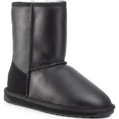 Buty EMU AUSTRALIA - Townsend W10715 Black/Charcoal. Czarne kozaki damskie EMU Australia, ze skóry, klasyczne, bez obcasa, bez zapięcia. Za 769,00 zł.