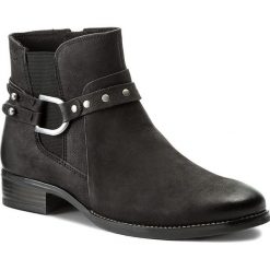 Botki CAPRICE - 9-25329-29 Black Nubuck 008. Czarne botki damskie na obcasie Caprice, z nubiku. W wyprzedaży za 279,00 zł.