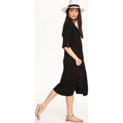 BLUZA ROZPINANA DAMSKA. Czarne bluzy damskie TROLL, s, bez wzorów, z długim rękawem, długie, bez kaptura. W wyprzedaży za 39,99 zł.