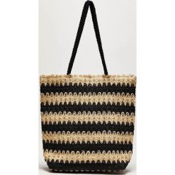 Torba pleciona shopper. Czarne torby damskie na zakupy Moodo, bez wzorów, bez dodatków. Za 39,99 zł.