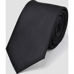 KRAWAT MĘSKI GŁADKI. Czarne krawaty męskie Top Secret, z tkaniny. Za 29,99 zł.