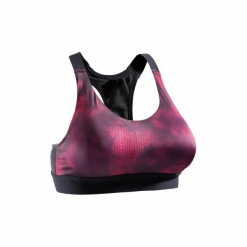 Stanik fitness kardio 500. Czerwone biustonosze sportowe DOMYOS, z elastanu. Za 49,99 zł.