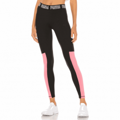 Puma legginsy damskie Logo Elastic 7/8 Tight Black Bubblegum S. Czarne spodnie damskie Puma, s, bez wzorów, na fitness i siłownię. Za 204,00 zł.
