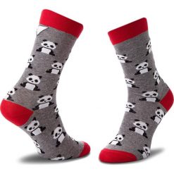 Skarpety Wysokie Unisex CUP OF SOX - Brzuchata Panda Zwana Wspaniałą Szary. Szare skarpetki damskie marki Cup of sox, z elastanu. Za 24,00 zł.