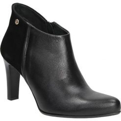 BOTKI GINO FABIANI 306. Czarne botki damskie marki Gino Fabiani, bez obcasa, bez zapięcia. Za 139,99 zł.