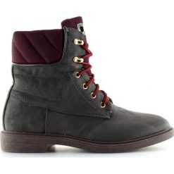 Botki Sznurowane Timberki szare AF36 Grey. Szare botki damskie ButyModne, eleganckie, bez obcasa, na sznurówki. Za 85,84 zł.