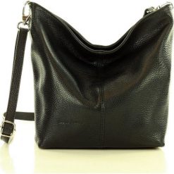 MARCO MAZZINI Torebka skórzana na długim pasku crossbody czarna. Czarne listonoszki damskie MAZZINI, w paski, ze skóry, sportowe, bez dodatków. Za 189,00 zł.