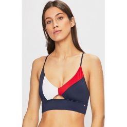 Tommy Hilfiger - Biustonosz kąpielowy. Niebieskie stroje kąpielowe damskie TOMMY HILFIGER, xs, bez wzorów, z elastanu. W wyprzedaży za 139,90 zł.