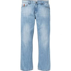 Dżinsy Regular Fit Bootcut bonprix jasnoniebieski "used". Niebieskie jeansy męskie bonprix, m, z aplikacjami, klasyczne. Za 109,99 zł.