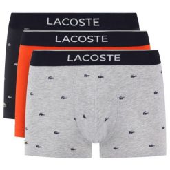 Komplet 3 par bokserek Lacoste 5H3411. Bokserki męskie Lacoste, bez wzorów, z elastanu. Za 189,00 zł.