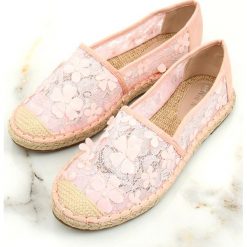 Espadryle koronkowe różowe MB188-225 Pink. Różowe espadryle damskie ButyModne, w kwiaty, z tkaniny, bez obcasa. W wyprzedaży za 59,00 zł.