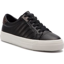 Sneakersy CALVIN KLEIN - Vance E4455 Black/Brown. Czarne półbuty damskie Calvin Klein, na co dzień, bez wzorów, ze skóry ekologicznej, bez obcasa, na płaskiej podeszwie, bez zapięcia. W wyprzedaży za 289,00 zł.