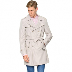 Płaszcz w kolorze beżowym. Brązowe płaszcze na zamek męskie AVVA, Dewberry, m, w paski, z tkaniny. Za 489,95 zł.