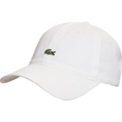 Czapka LACOSTE. Białe czapki męskie Lacoste, w paski, z bawełny. W wyprzedaży za 183,00 zł.